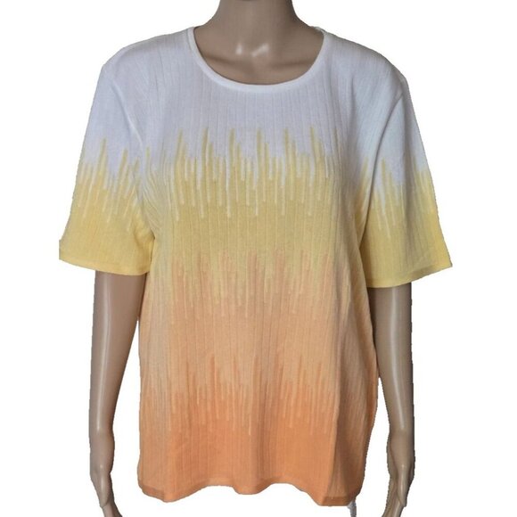 Alfred Dunner multicolor Knit Top short sleeve size XL - Picture 3 of 6